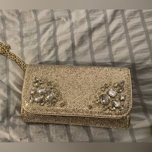 Gianni Bini Clutch Purse Evening Bag with Chain Handle Sparkles